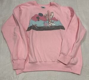 VINTAGE LEE SWEATSHIRT MADE IN USA X-Large Pink
